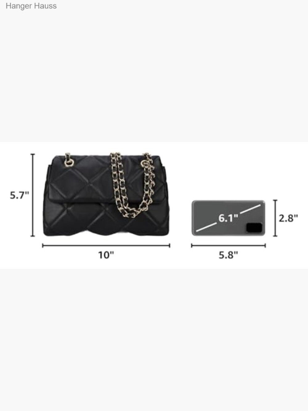 Quilted Crossbody Bag for Women Small Shoulder Purse Trendy Clutch - Picture 3 of 7